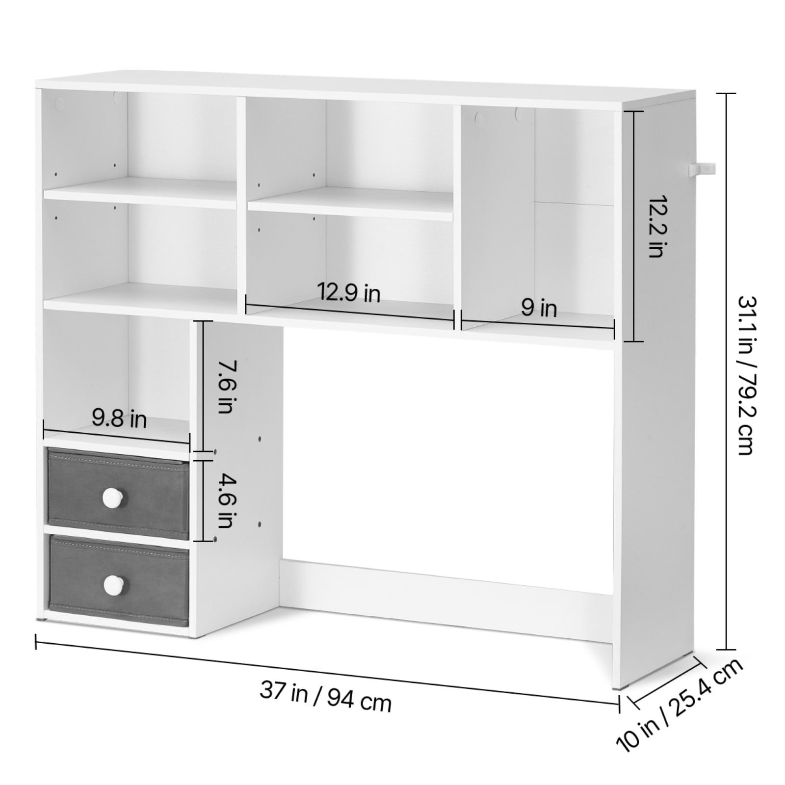 Desktop Bookshelf Organizer With Drawers For Home Office Storage_voghion.com